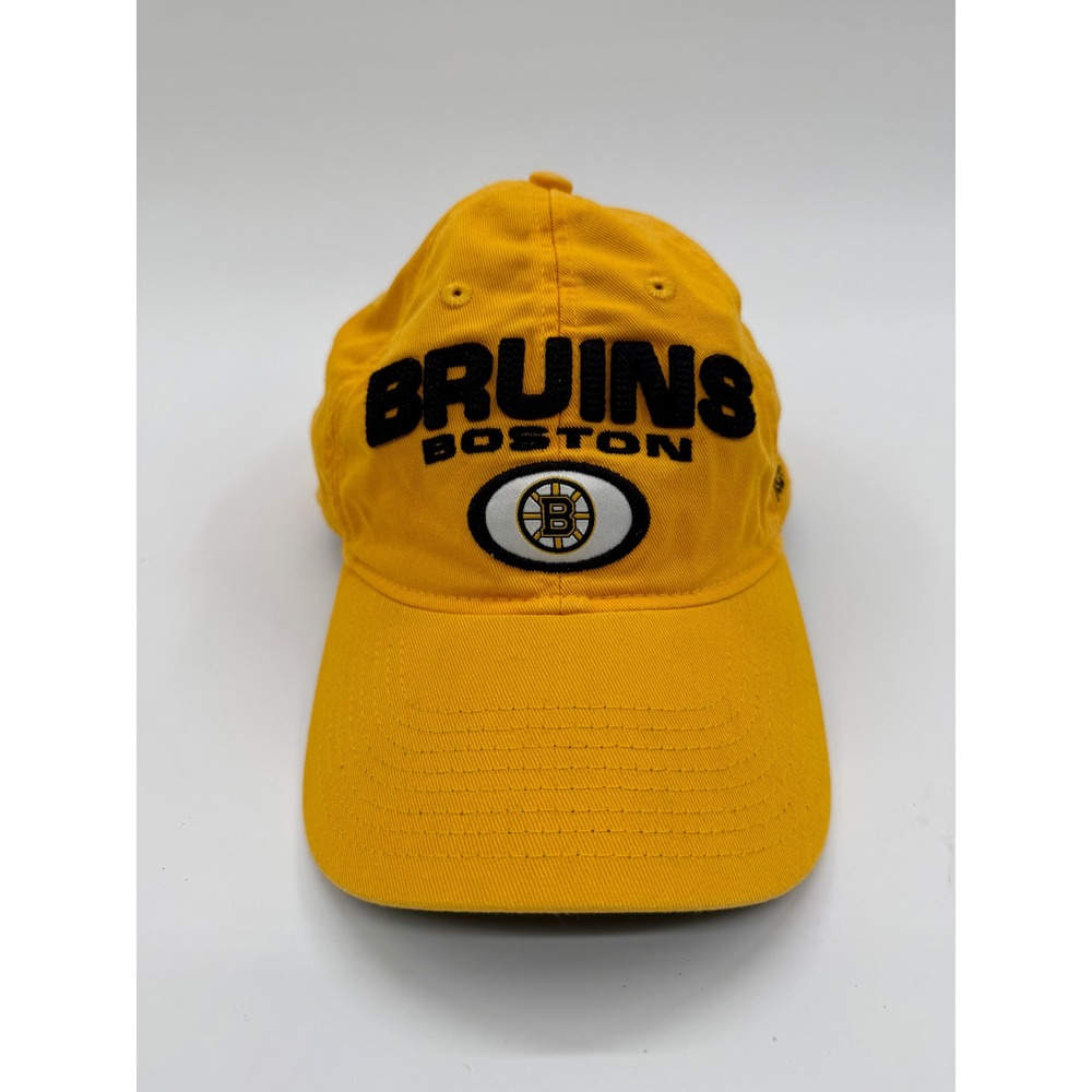 Reebok Boston Bruins NHL Face Off Yellow Adjustable Hat EY64Z Cotton Cap